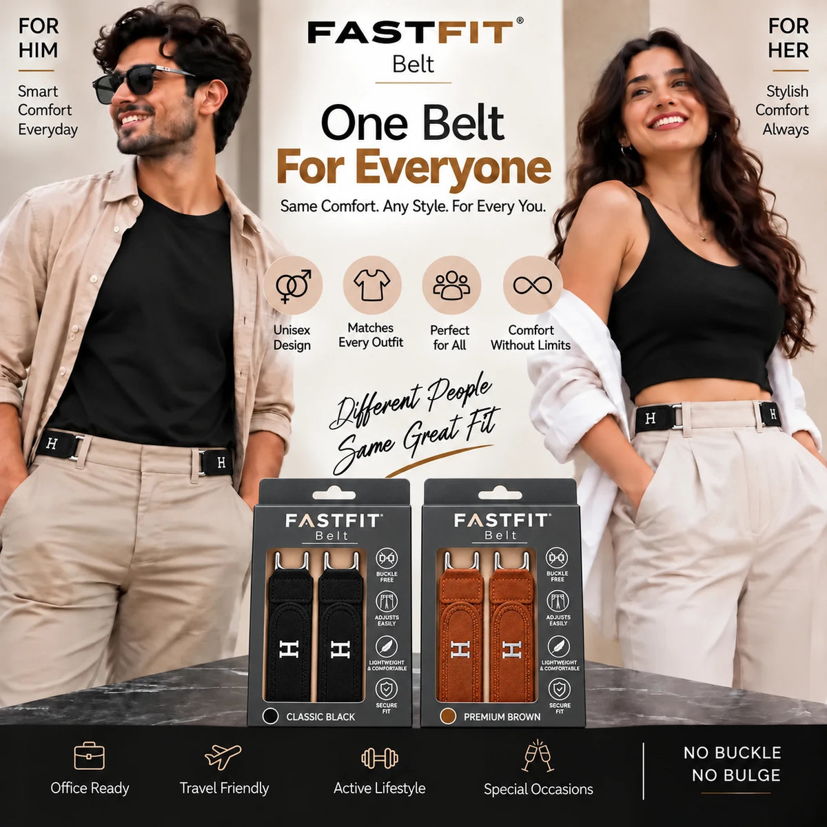 FASTFIT Belt | Comfortable Fit Without Bulk | Buy 1 Get 1 Free🔥