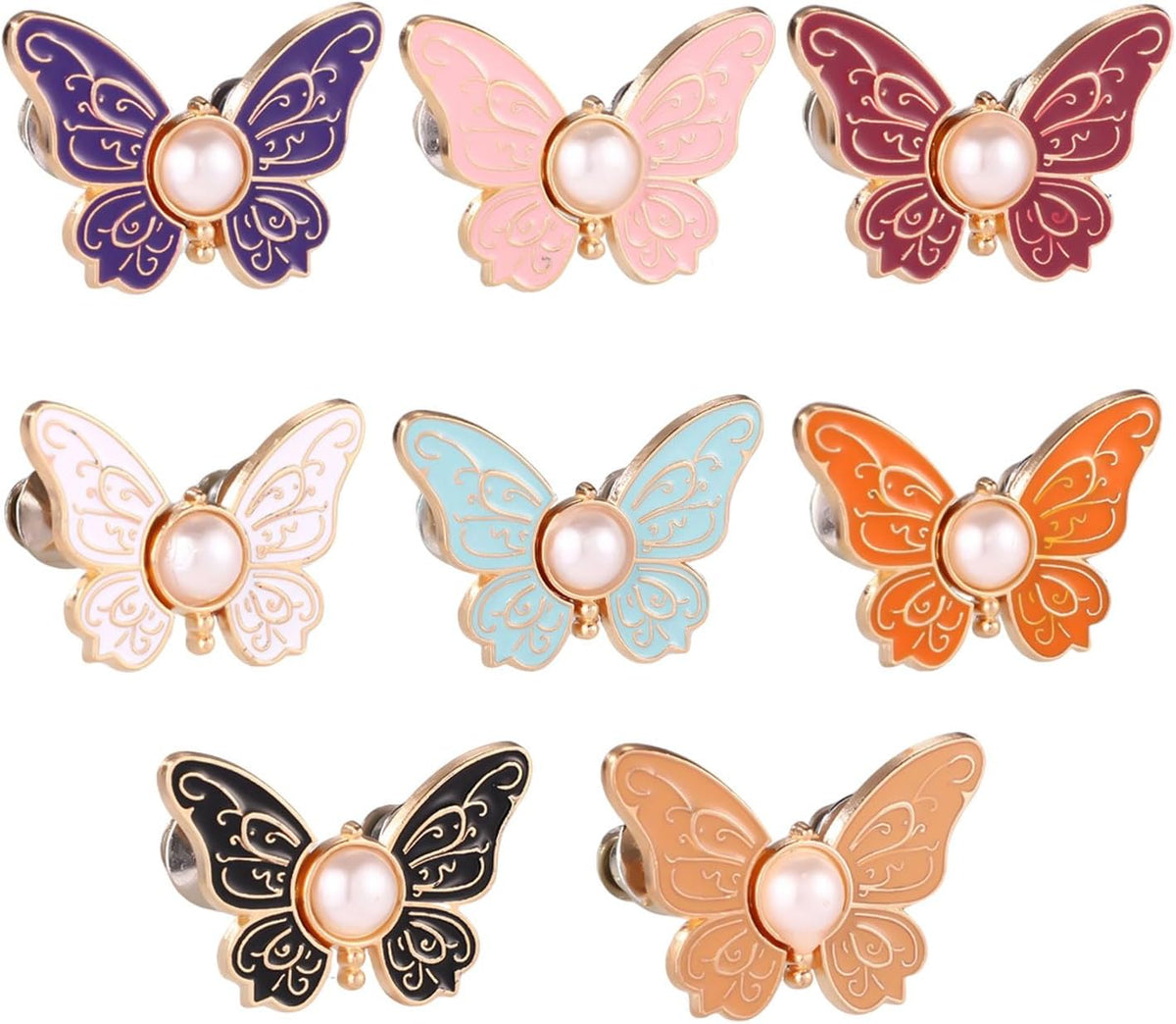 Butterfly Pearl Brooch Pin Set for Women | Stylish Dress, Scarf & Waist Adjuster | 60% OFF🔥