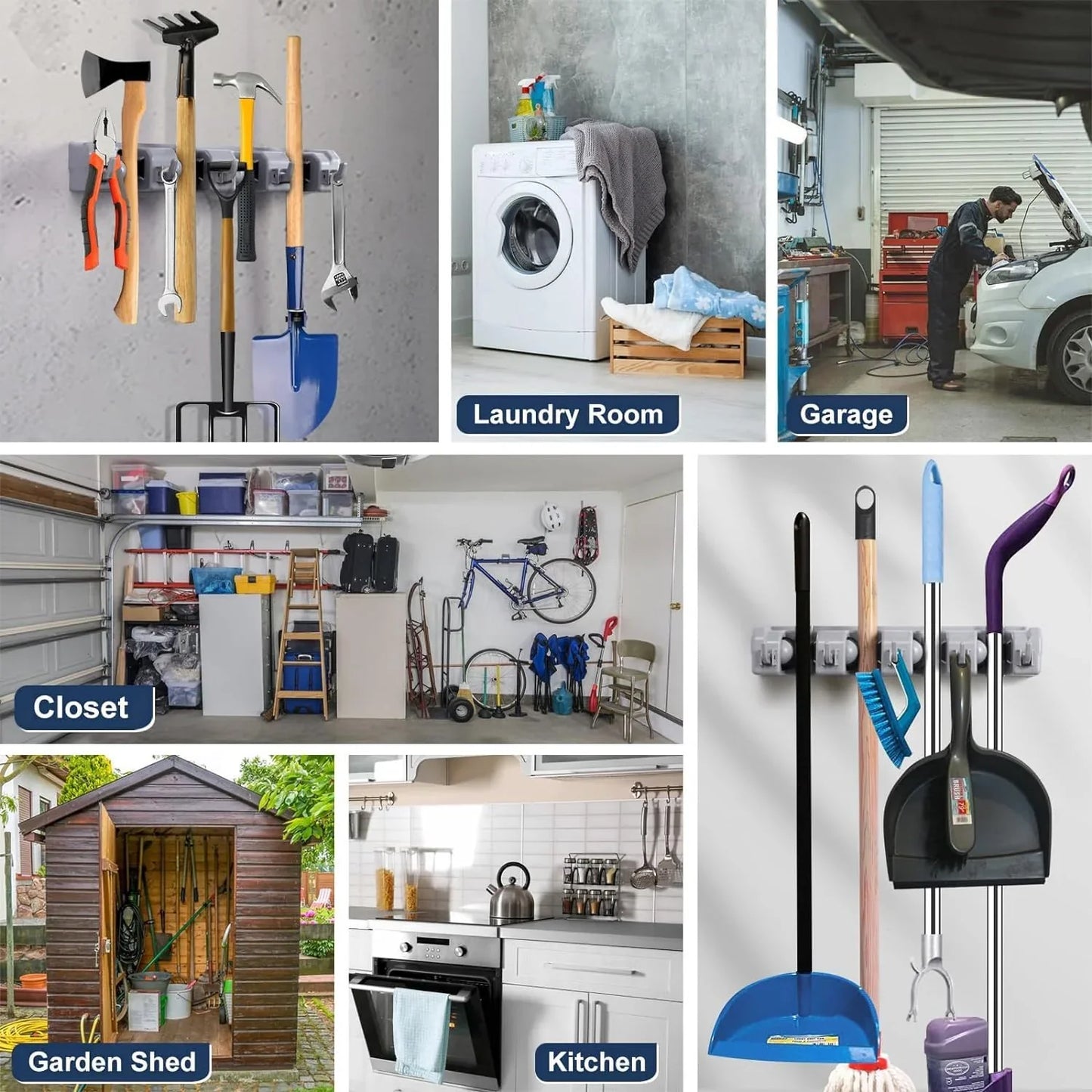 5 Slot Broom Holder