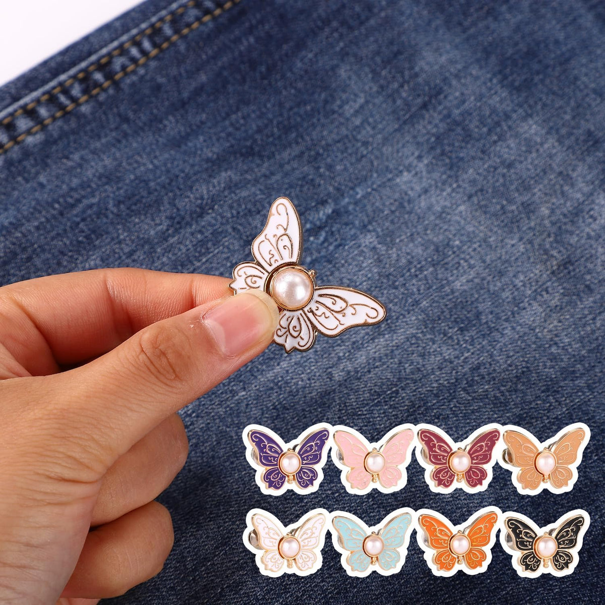 Butterfly Pearl Brooch Pin Set for Women | Stylish Dress, Scarf & Waist Adjuster | 60% OFF🔥