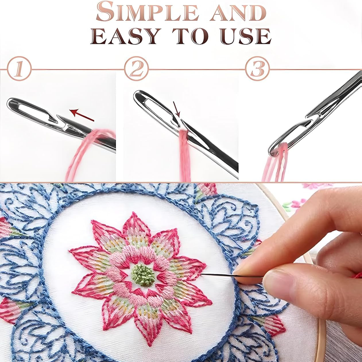 30pcs Self-Threading Sewing Needles | Easy Thread for All Fabrics🔥