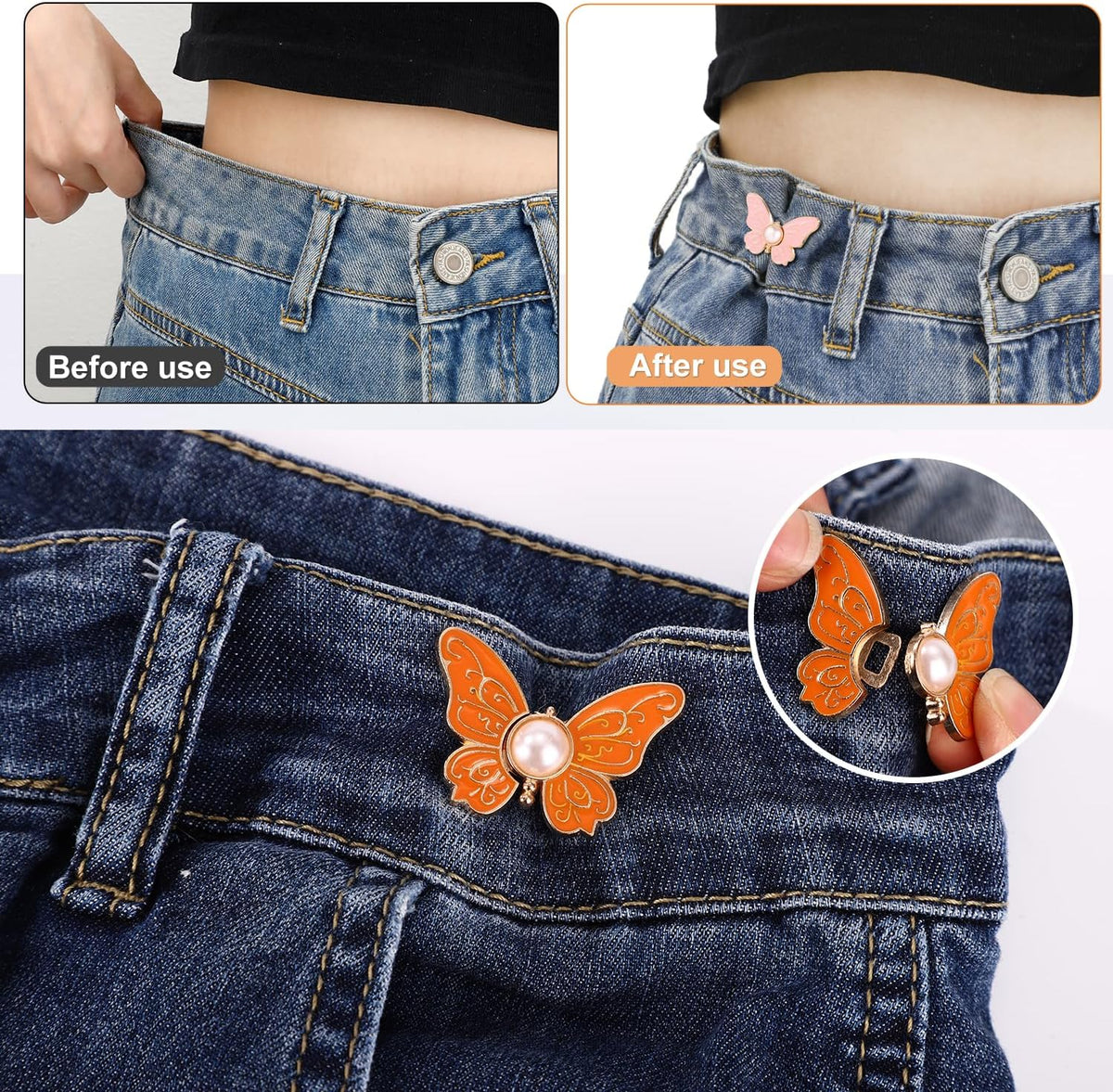 Butterfly Pearl Brooch Pin Set for Women | Stylish Dress, Scarf & Waist Adjuster | 60% OFF🔥