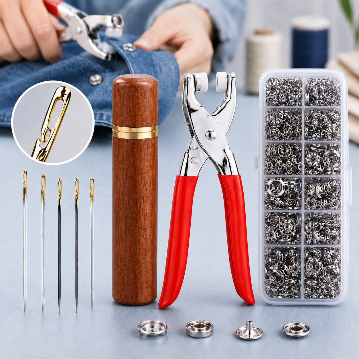 30pcs Self-Threading Sewing Needles | Easy Thread for All Fabrics🔥