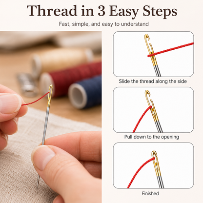 Self-Threading Sewing Needles | Magic Smart Slot Design |    Buy 1 Get 1 - Only for Today 🔥
