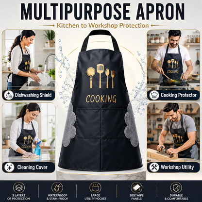 😍Mess-Free Multipurpose Apron | ✨Cook like a chef | 🔥Buy 1 get 1 free