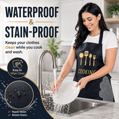 😍Mess-Free Multipurpose Apron | ✨Cook like a chef | 🔥Buy 1 get 1 free