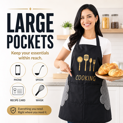 😍Mess-Free Multipurpose Apron | ✨Cook like a chef | 🔥Buy 1 get 1 free