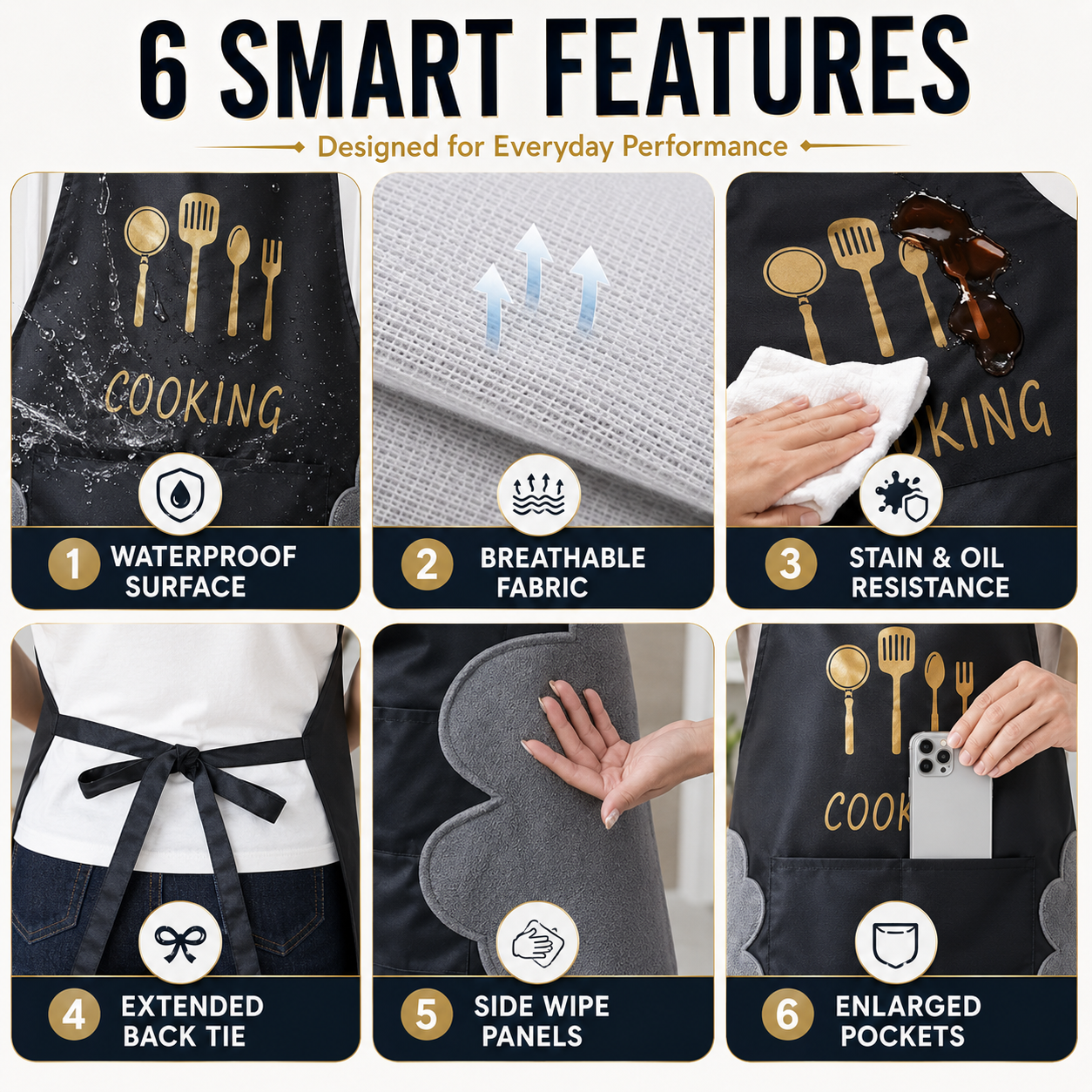 😍Mess-Free Multipurpose Apron | ✨Cook like a chef | 🔥Buy 1 get 1 free