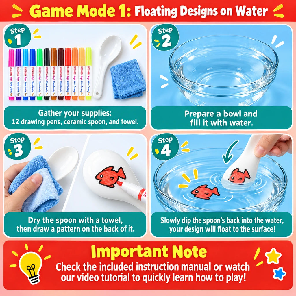 Doodle Art Pens | Draw, Float & Reuse |🔥 Buy 1 Get 1 Free 🔥