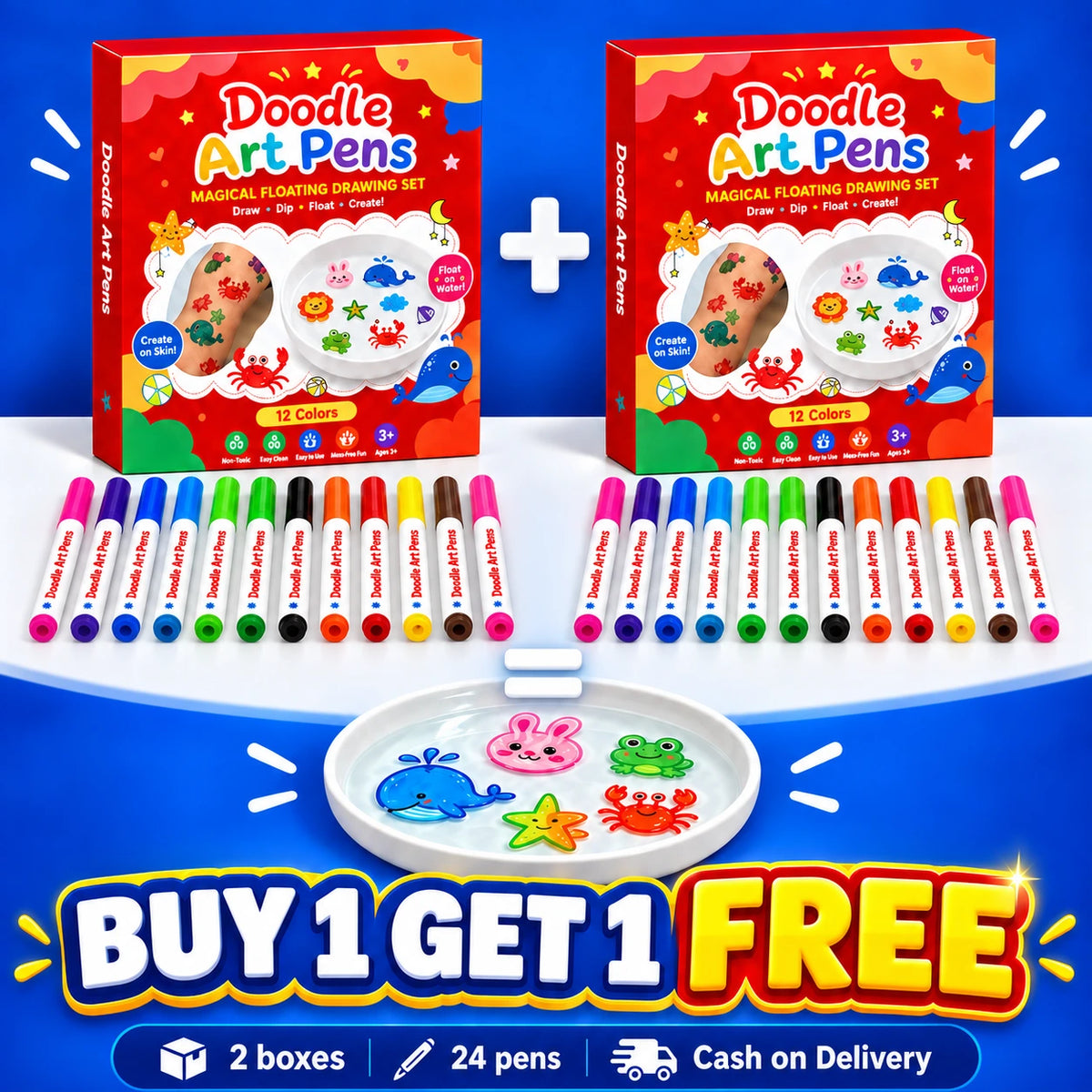Doodle Art Pens | Draw, Float & Reuse |🔥 Buy 1 Get 1 Free 🔥