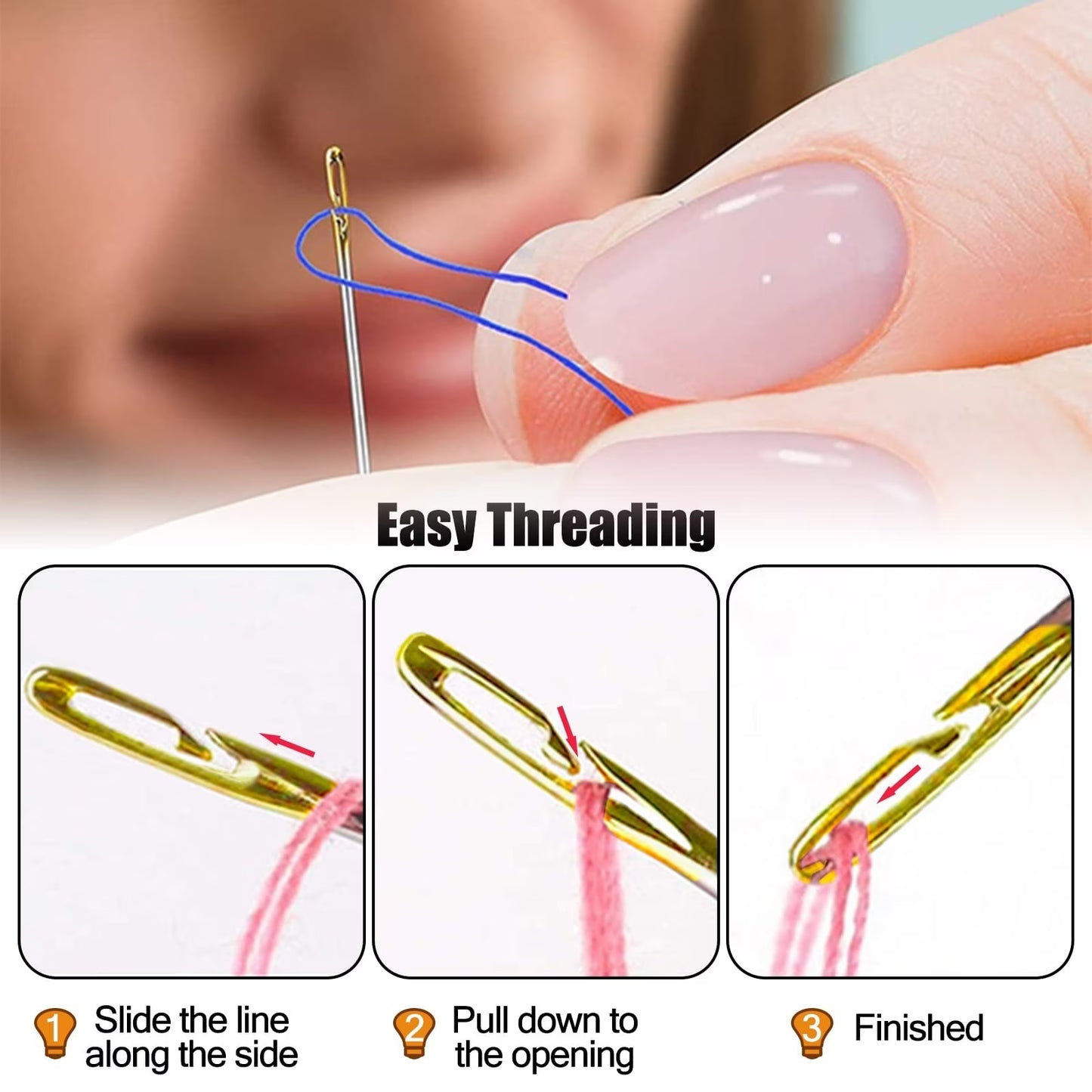 Self-Threading Sewing Needles | Magic Smart Slot Design |    Buy 1 Get 1 - Only for Today 🔥