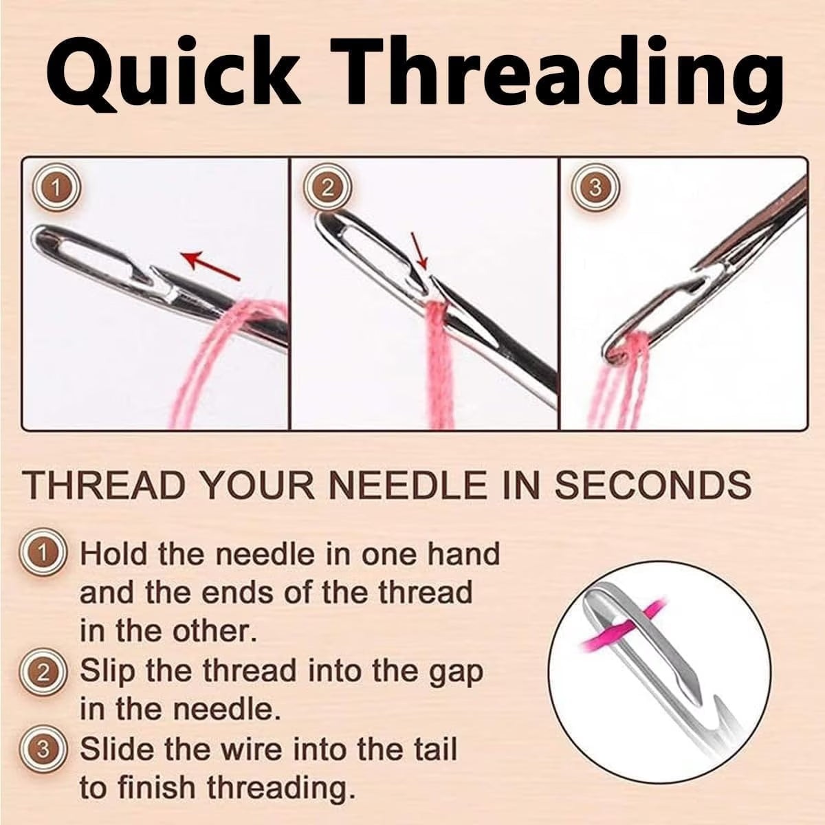 Self-Threading Sewing Needles | Magic Smart Slot Design |    Buy 1 Get 1 - Only for Today 🔥