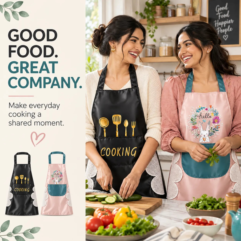 Kitchenchef's Apron -  ✨ High Quality | Buy 1 Get 1 Free | Black & Cream