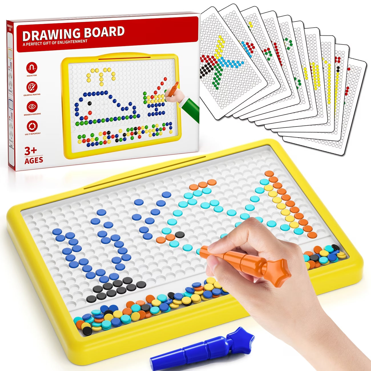 Magnetic Doodle Board with Pen (🔥20 Free Pattern Cards)