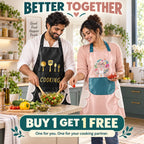 Kitchenchef's Apron -  ✨ High Quality | Buy 1 Get 1 Free | Black & Cream