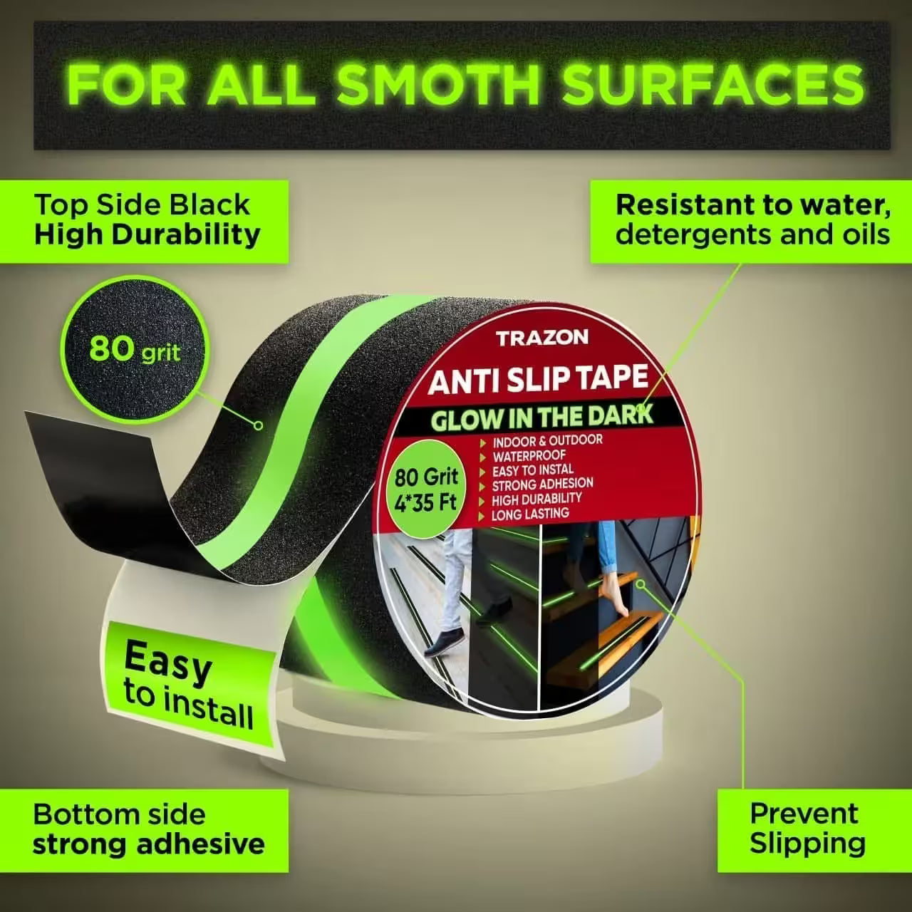 Anti Slip Tape | Glow-in-the-Dark | 35ft Length | ✨ BUY 1 GET 1 FREE!!